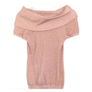 Express gold sparkley off shoulder sweater